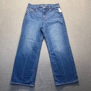 Old Navy  Jeans Womens Size 14 High Rise Denim Sky Hi Wide Leg Secret Smooth Poc